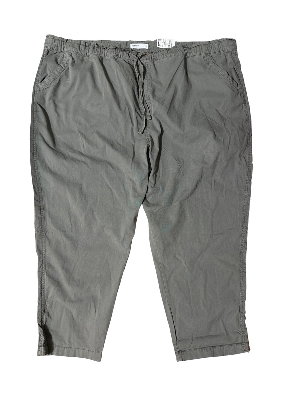 Sonoma Women's Cropped Drawstring Pants in Gray- Size 3X
